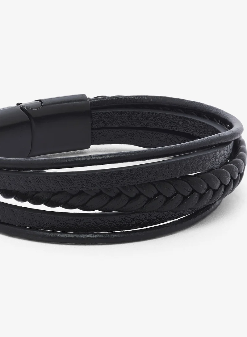 Seventy Five Multi-Layer Braided Leather Bracelet